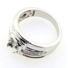 Sterling Silver Semi Mount Ring Setting Round RD 6x6mm Men's Ring