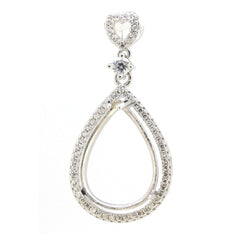 Sterling Silver Semi Mount Pendant Setting Pear Shape PE 18x13mm 596 - Syzjewelry