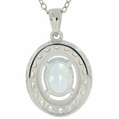 Sterling Silver Semi Mount Pendant Setting Oval OV 8x6mm White Topaz PJC2 - Syzjewelry