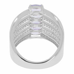 Sterling Silver Semi Mount Ring Setting OV 6X4mm Cocktail Ring White T - Syzjewelry