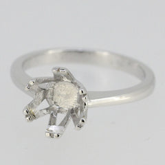 Sterling Silver Semi Mount Ring Setting RD 8x8mm White Topaz N0116PJC1707R - Syzjewelry