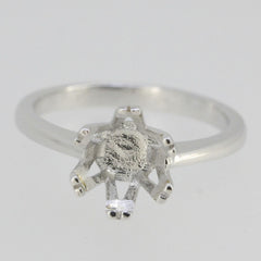 Sterling Silver Semi Mount Ring Setting RD 8x8mm White Topaz N0116PJC1707R - Syzjewelry