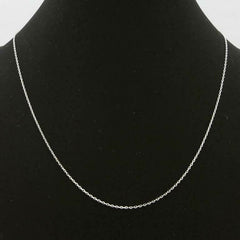 Silver Sterling Cable Chain Necklace Solid 925 Women 18" White Topaz