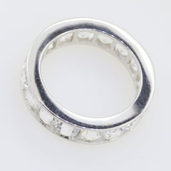 Sterling SilverFull Eternity Band Ring White Topaz 4mm Stone White Topaz N00 - Syzjewelry