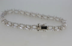 MTSterling Silver Semi Mount Tennis Bracelet Setting OV 7x5mm 8.5"