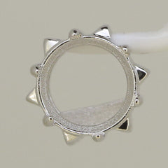 Sterling Silver Semi Mount Pendant Setting Round RD 10x10mm White Topa - Syzjewelry