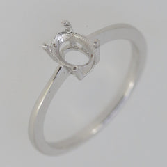 Sterling Silver Semi Mount Ring Setting OV 7X5mm White Topaz - Syzjewelry