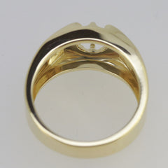 Men's 10K Yellow Gold Semi Mount Ring Setting Round 7mm RD 7x7mm Size 11 Solid - Syzjewelry