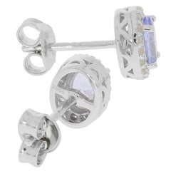 Sterling Silver Semi Mount Earrings Setting OV 6x4mm White Topaz Solid - Syzjewelry