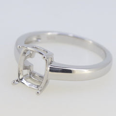 Sterling Silver Semi Mount Ring Setting Cushion CU 9x7mm White Topaz GTL2203 - Syzjewelry