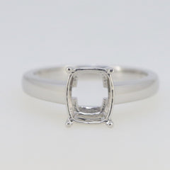 Sterling Silver Semi Mount Ring Setting Cushion CU 9x7mm White Topaz GTL2203 - Syzjewelry