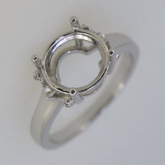 Sterling Silver Semi Mount Ring Setting Round RD 10x10mm Solitaire Whi - Syzjewelry