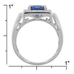 10K White Gold Semi Mount Ring Setting Oval OV 10x8mm Male Men's Ring - Syzjewelry