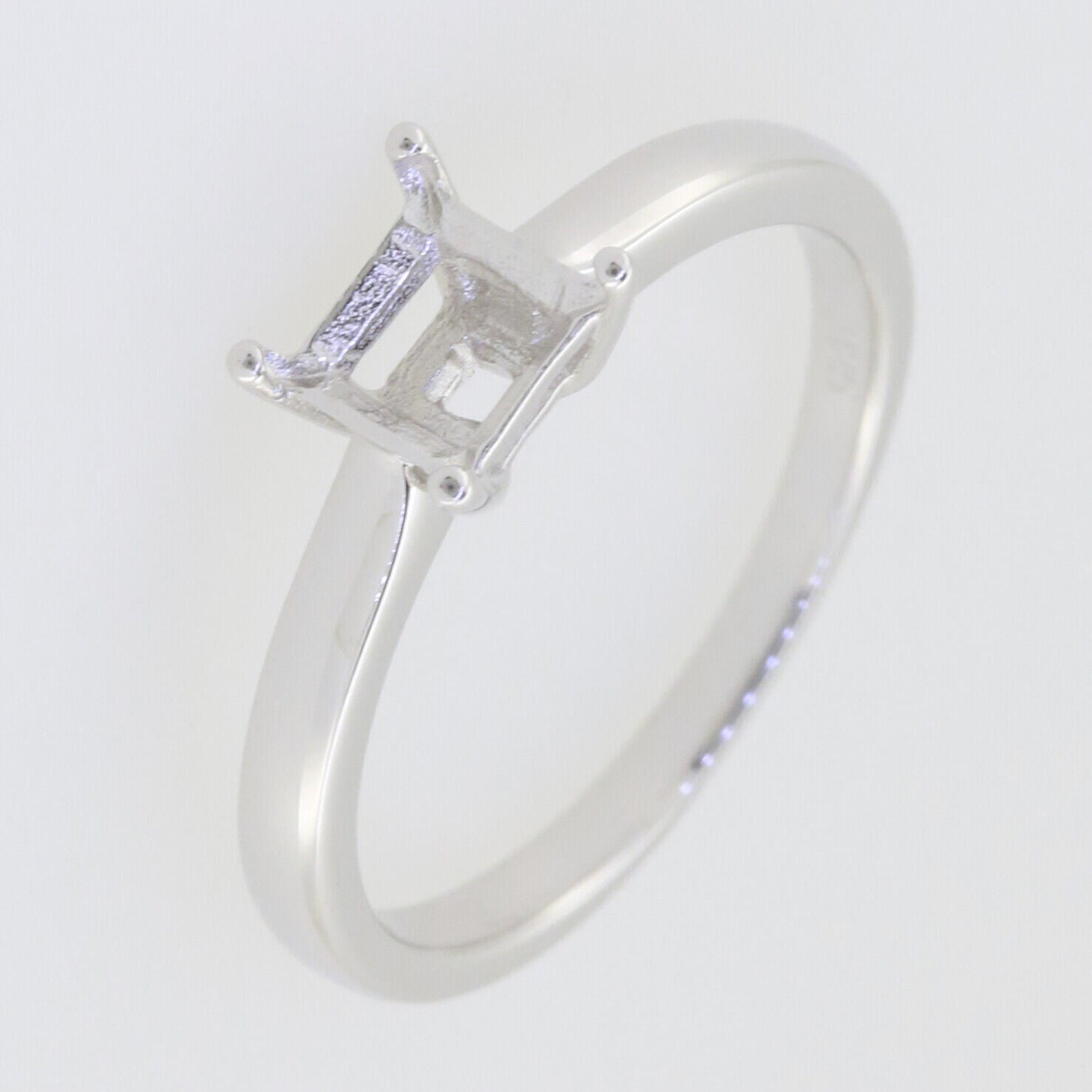 Sterling Silver Semi Mount Ring Setting Princess 5.5mm SQ 5x5mm 16693 - Syzjewelry