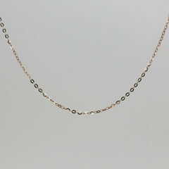 9K Rose Gold Enlongated Cable Chain18 Inch Spring Clasp - Syzjewelry