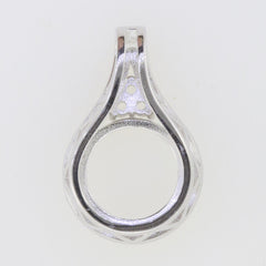 Sterling Silver Semi Mount Pendant Setting Round RD 11x11mm White Topaz - Syzjewelry