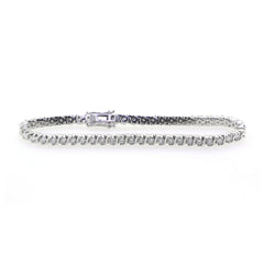 Sterling Silver Round Moissanite D color VVS Solitaire S Link Tennis Bracelet 7' - Syzjewelry