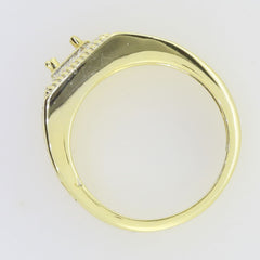 10K Yellow Gold Semi Mount Ring Setting Round 4 to 5mm RD 5x5mm Men's Ring Sz 10 - Syzjewelry