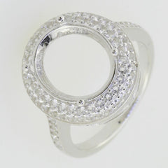 Sterling Silver Semi Mount Ring Setting Oval 13x11mm White Topaz - Syzjewelry