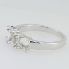 Sterling Silver Semi Mount Ring Setting Round RD 4.5mm White Topaz - Syzjewelry