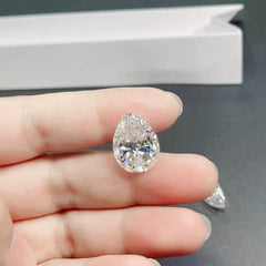 6 Carat Pear Cut PE 14x10mm Loose Moissanite Stone D Color VVS - Syzjewelry