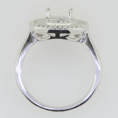 Sterling Silver Semi Mount Ring Setting Cushion CU 6X6mm White Topaz PJC2231 - Syzjewelry