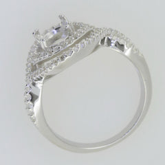 14K White Gold Semi Mount Ring Setting Oval OV 8X6mm Twisted Shank PJC4662R14KW - Syzjewelry