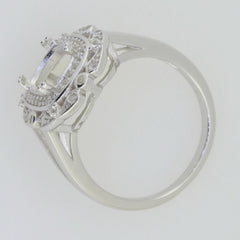 Sterling Silver Semi Mount Ring Setting Cushion CU 9x7mm White Topaz GTL202 - Syzjewelry