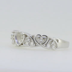 Sterling Silver Semi Mount Ring Setting Heart HT 5.5X5.5mm White Topaz - Syzjewelry