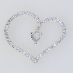 Sterling Silver Semi Mount Pendant Setting Heart HT 5x5mm Love White Topaz - Syzjewelry