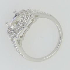 14K White Gold Semi Mount Ring Setting Cushion CU 9x7mm GTL20278R14K - Syzjewelry