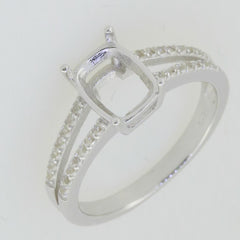 14K White Gold Semi Mount Ring Setting Cushion CU 9x7mm GTL20271R14K - Syzjewelry