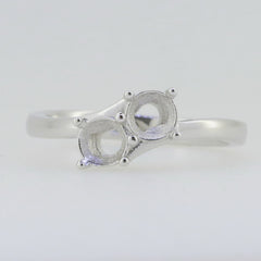 14K White Gold Semi Mount Ring Setting Round RD 5.0mm GTL20320R14K - Syzjewelry