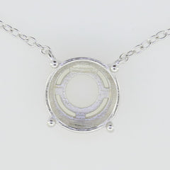 Sterling Silver Semi Mount Pendant Setting Round RD 11x11mm w/ 18" Cha