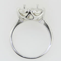 Sterling Silver Semi Mount Ring Setting Round RD 8x8mm White Topaz M0081PJC3 - Syzjewelry