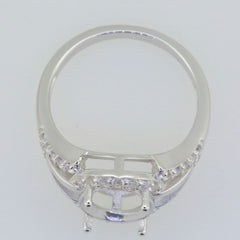 Sterling Silver Semi Mount Ring Setting Oval OV 10x8mm White Topaz Split Sha - Syzjewelry