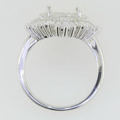 14K White Gold Semi Mount Ring Setting Cushion CU 10x8mm - Syzjewelry