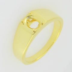 Men's 10K Yellow GoldSemi Mount Ring Setting Oval OV 8X6mm - Syzjewelry