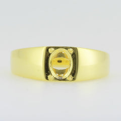 Men's 10K Yellow GoldSemi Mount Ring Setting Oval OV 8X6mm - Syzjewelry