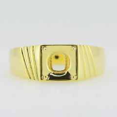 Men's 10K Yellow GoldSemi Mount Ring Setting Cushion CU 8X8mm PJC19576R10KY - Syzjewelry