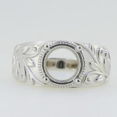 Sterling Silver Semi Mount Ring Setting Round RD 9x9mm White Topaz Solid - Syzjewelry