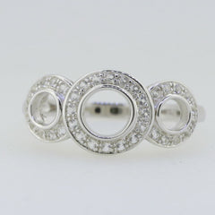 Sterling Silver Semi Mount Ring Setting Round RD 5x5mm RD3.5mm White T - Syzjewelry