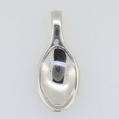 Sterling Silver Semi Mount Pendant Setting Cabocho Oval OV 14x10mm Tea Spoon - Syzjewelry