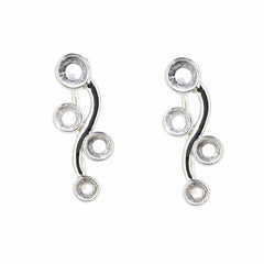 14K White Gold Semi Mount Earrings Setting RD 5x5 4x4 3.5x3.5mm Hook - Syzjewelry