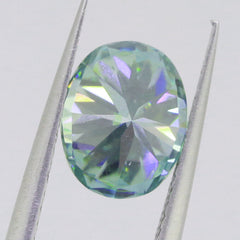 1 Carat Oval OV 7x5mm Loose Moissanite Stone Green Color VVS - Syzjewelry