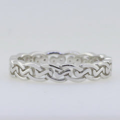 Sterling Silver 4 mm Celtic Knot Band Ring White Topaz 20797R - Syzjewelry