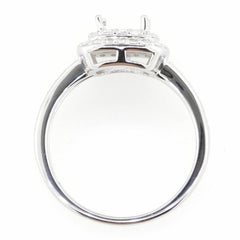 14K White Gold Semi Mount Ring Setting Princess SQ 5X5mm - Syzjewelry