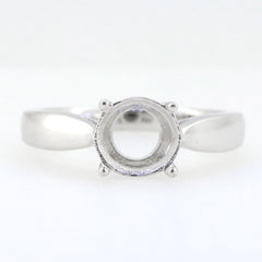 Sterling Silver Semi Mount Ring Setting Round RD 8x8mm White Topaz PJC4624R - Syzjewelry