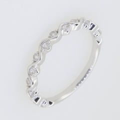 Sterling Silver Half Etnerity Band Rinng White Topaz White Topaz P0021PJC204 - Syzjewelry