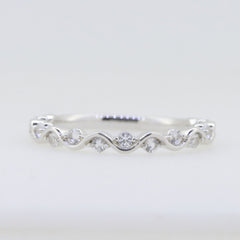 Sterling Silver Half Etnerity Band Rinng White Topaz White Topaz P0021PJC204 - Syzjewelry